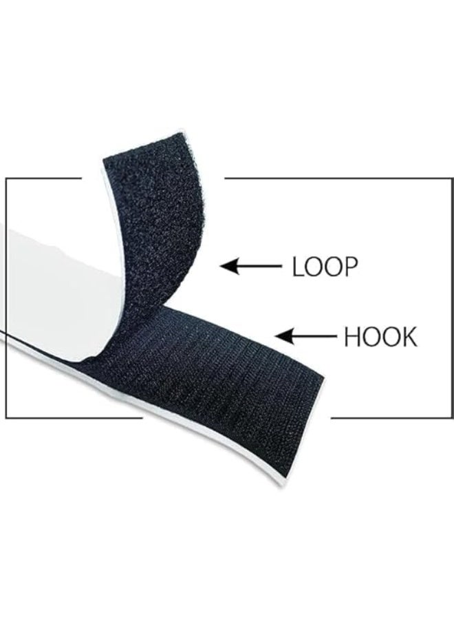Reusable Velcro Tape - 2.3m wide x 1m long - White - Strong Fastener Clip for Home and Office - Image 3